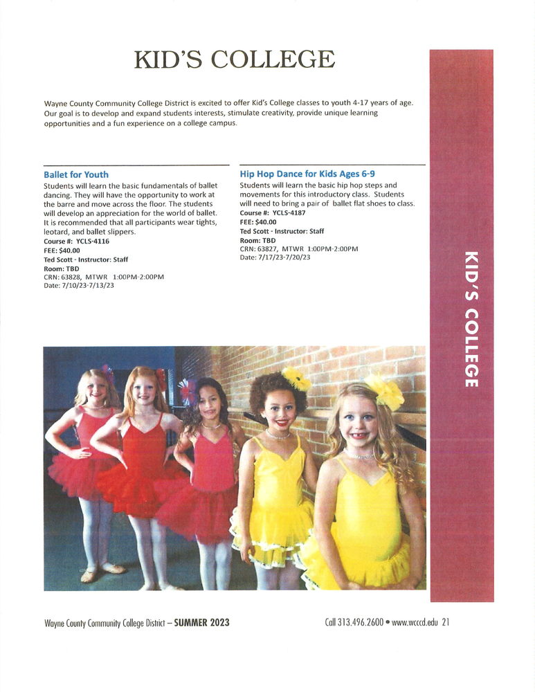 Kids College/ Summer Programs