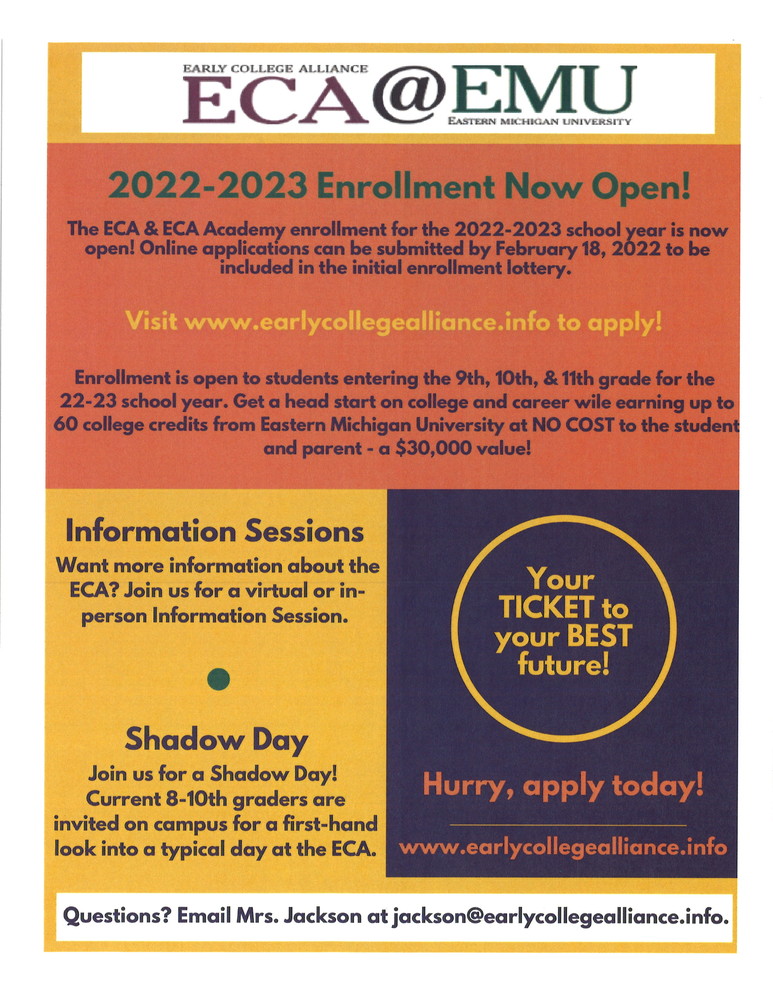 2022-2023 ECA Enrollment @ EMU