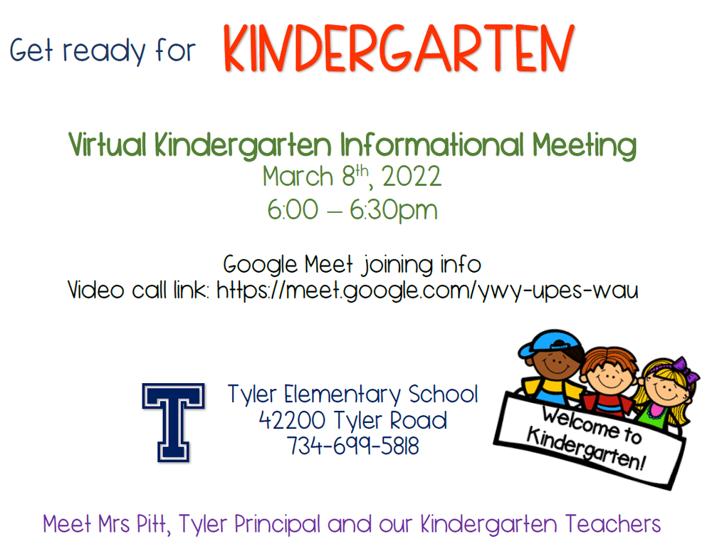 Tyler Virtual Kindergarten Round-up Informational Meeting