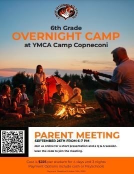 6th Grade Camp Parent Meeting Flyer