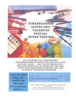 Kindergarten Gifted & Talented Testing